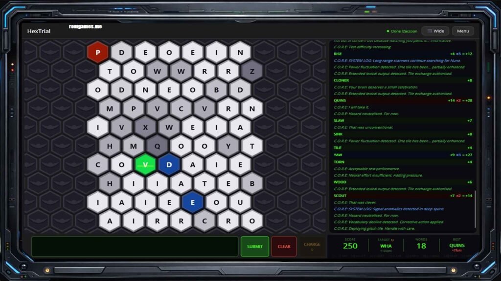 HexTrial: A C.O.R.E. Cognitive Test