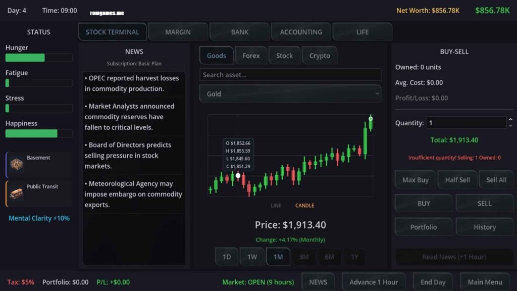 Neo Capitalist - Stock Market Survival Simulator